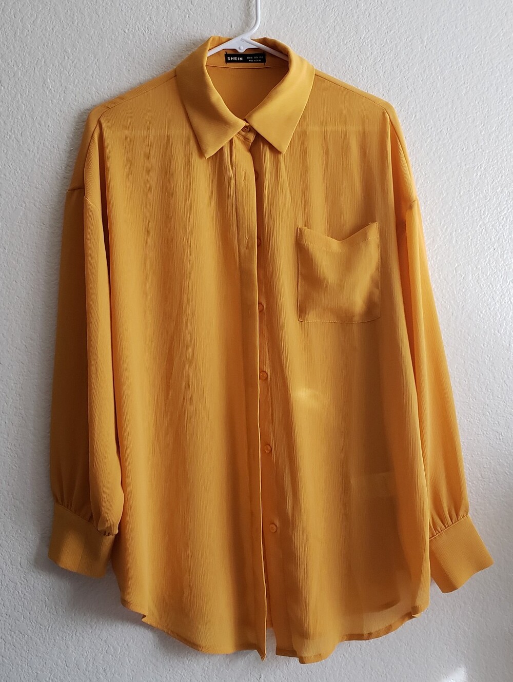 💛 Yellow Oversize Button Up Shirt